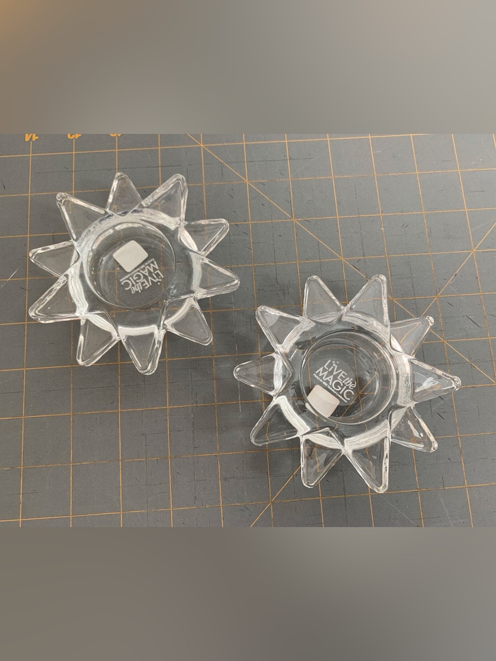 PartyLite "Flaming Star" Tealight Candle Holders Pair of 2